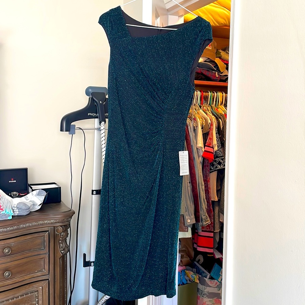 Vince camuto sparkly blue/green dress size 6